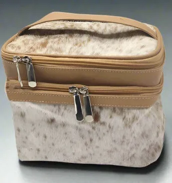 Cowhide Makeup Bag  Travel Toiletry bags Cosmetic Organizer