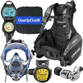 Cressi / Ocean Reef Full-Face Mask Scuba Gear Package with GupG Reg Bag