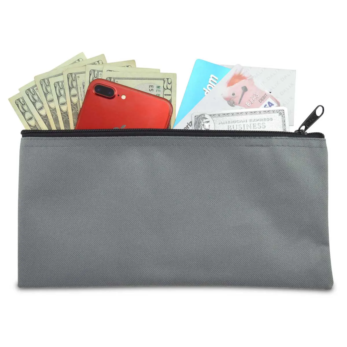 Dalix Zippered Money Pouch Bank Bag Security Deposit Bags Assorted Colors 6 Pack