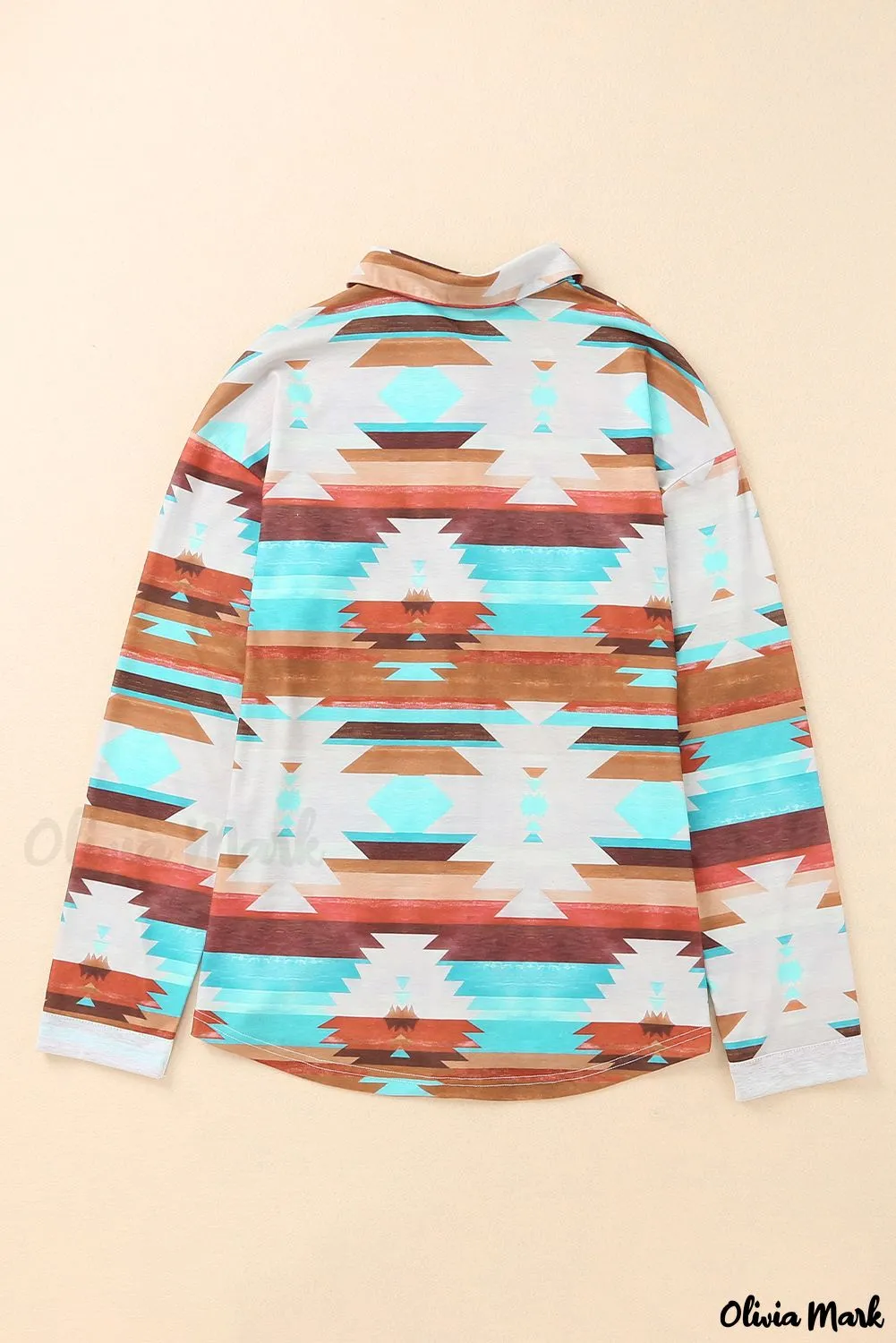 Deanwangkt - Multicolor Aztec Print Long Sleeve Shirt With Button Chest Pocket