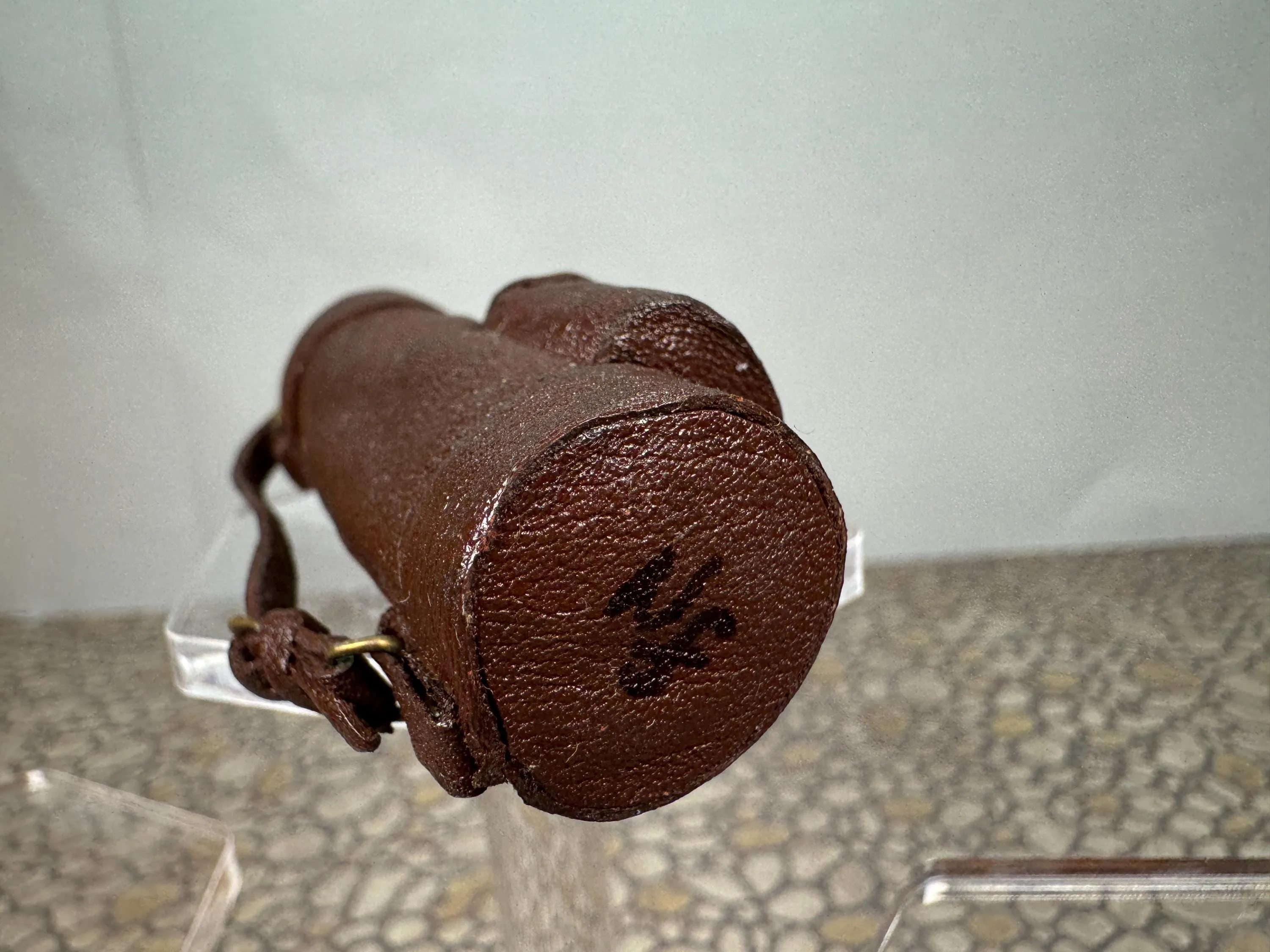 Dollhouse Miniature ~ Vintage Artisan Nantasy Fantasy Handmade Leather Golf Bag With Handmade Wooden Clubs Signed