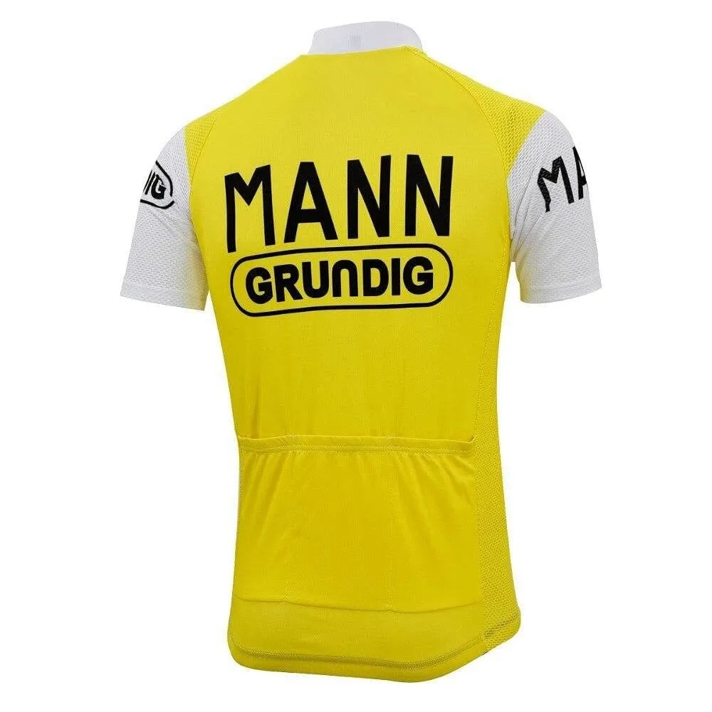 Dr. Mann Grundig Retro Cycling Jersey - Short Sleeve - Yellow