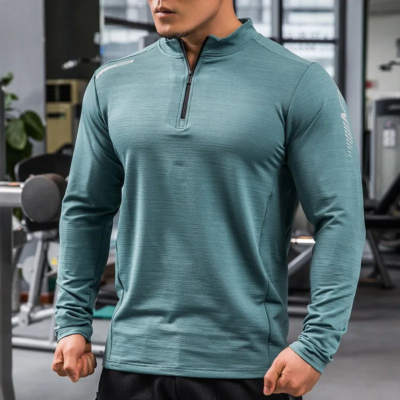 Dry Fit Compression Sport Shirt Men Rashgard Fitness Long Sleeves Running Sweatshirt Gym T-shirt Football Jersey Sportswear