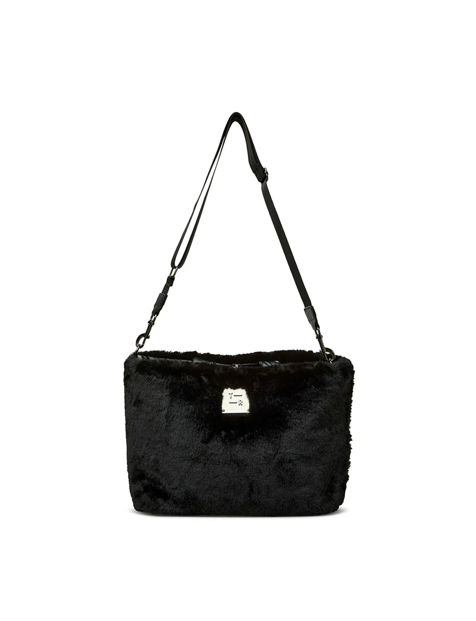 Duplex Reversible Faux Fur Tote, Black