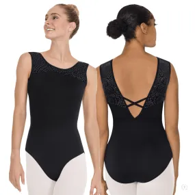 Eurotard 38425 Adult Velvet Couture "V" Back Cap Sleeve Leotard