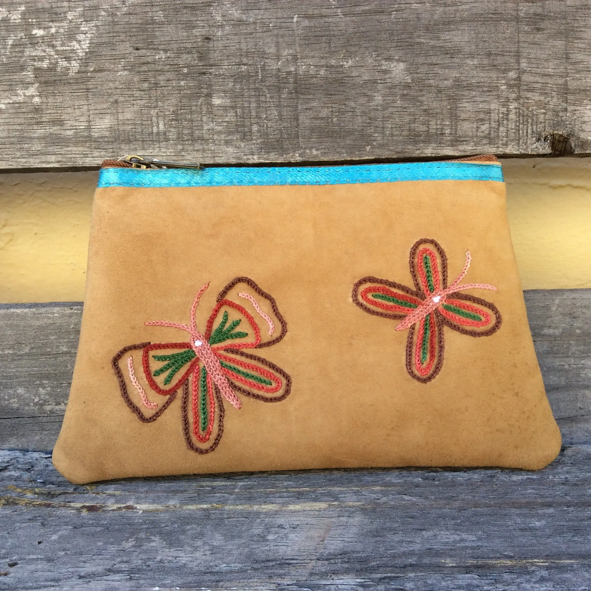 Fair Trade Ethical Suede Butterfly Coin Purse