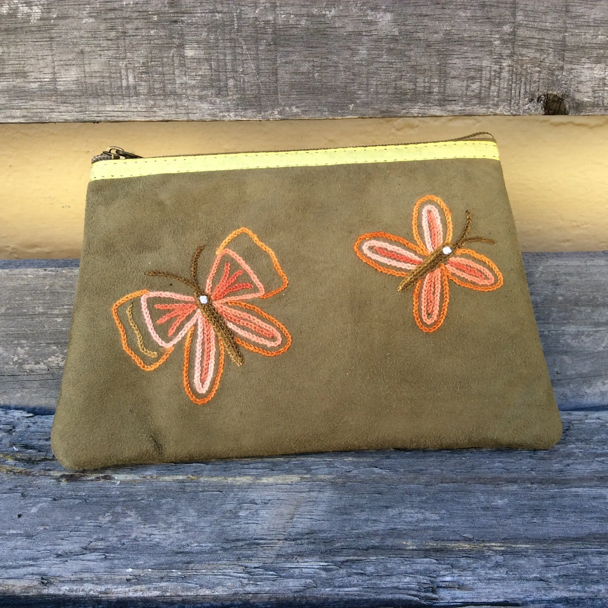 Fair Trade Ethical Suede Butterfly Coin Purse