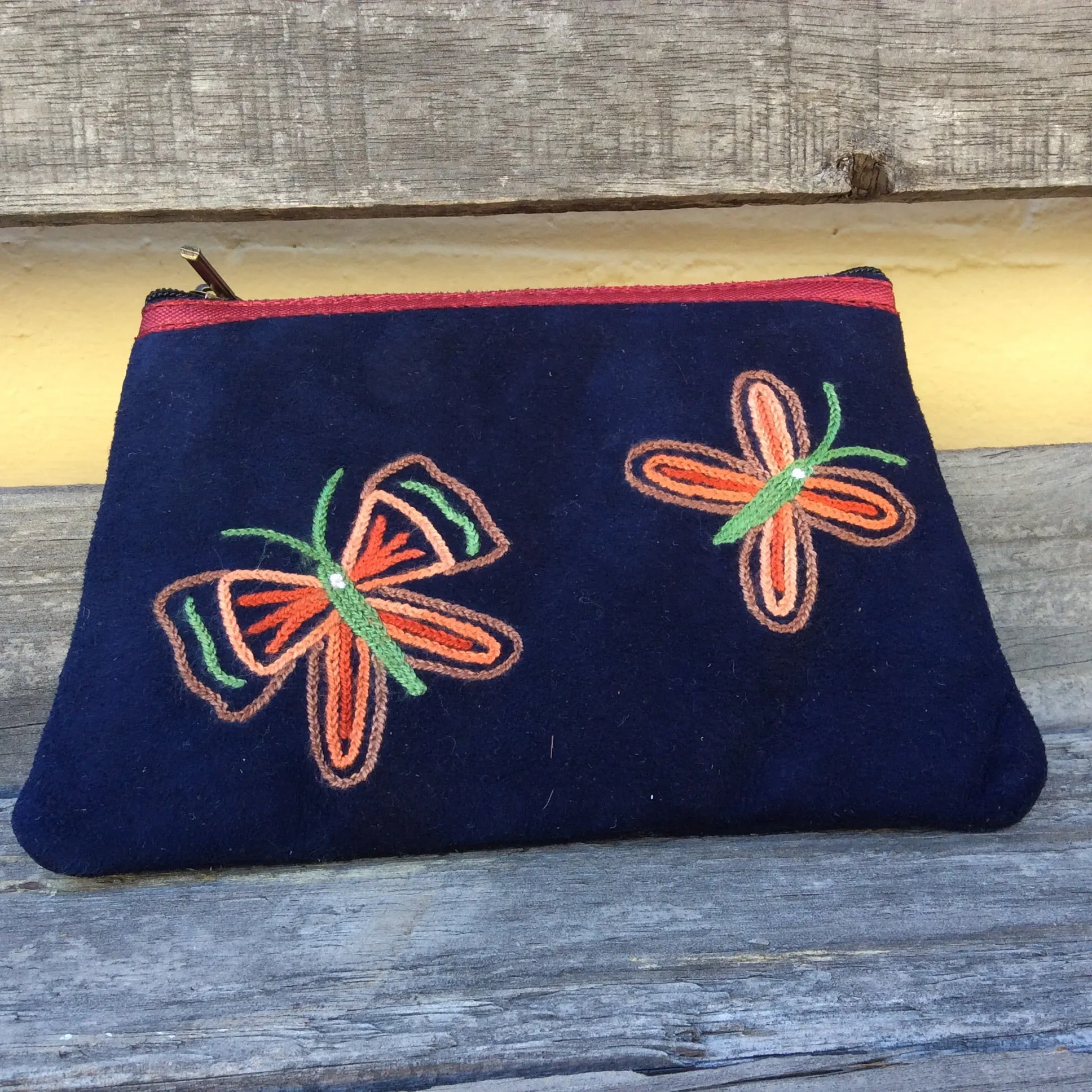 Fair Trade Ethical Suede Butterfly Coin Purse