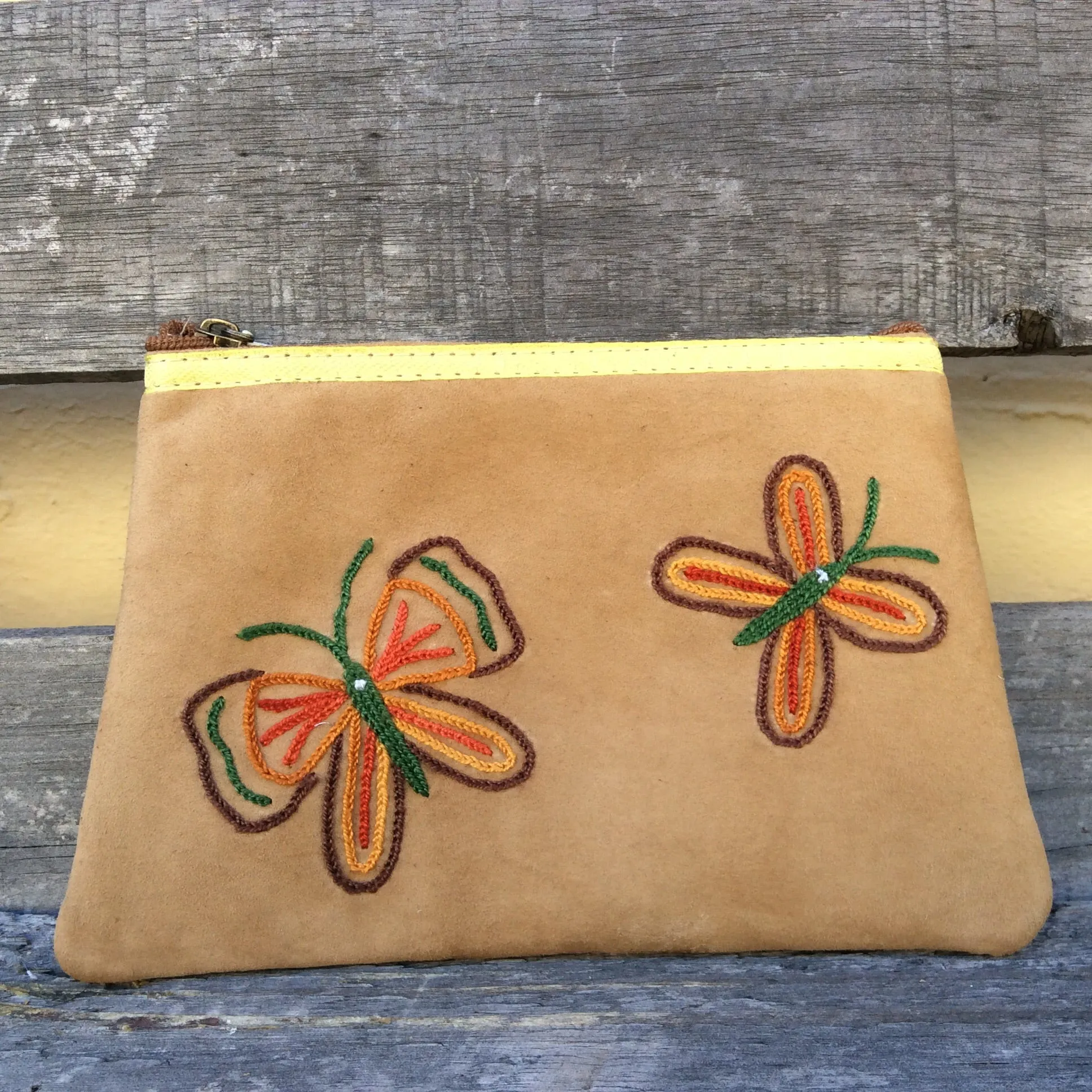 Fair Trade Ethical Suede Butterfly Coin Purse