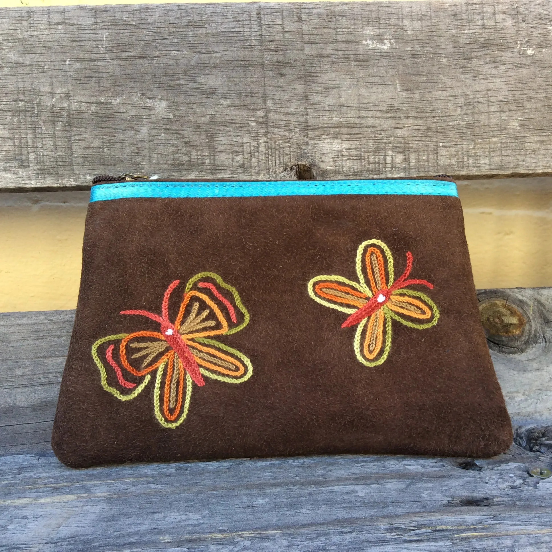 Fair Trade Ethical Suede Butterfly Coin Purse