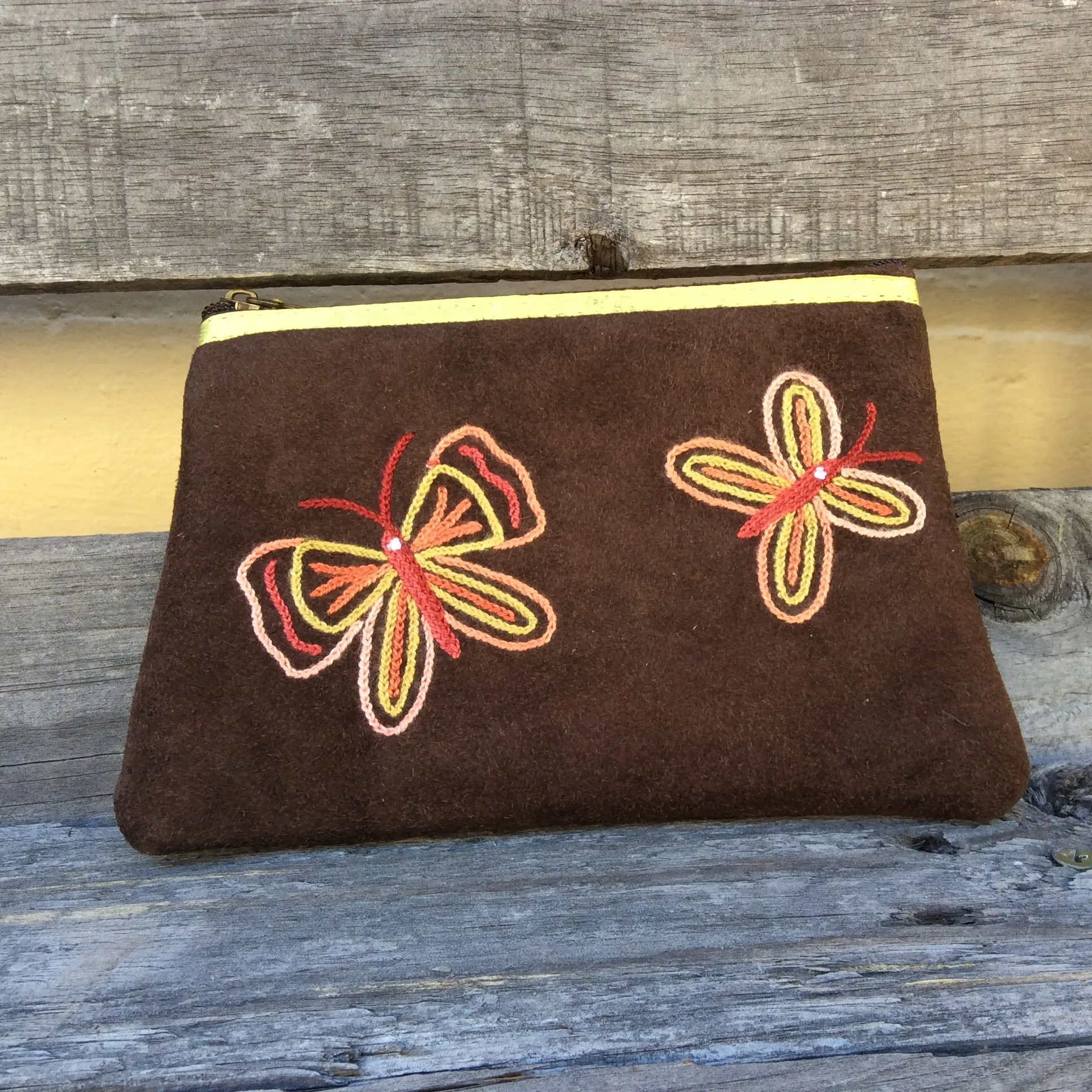 Fair Trade Ethical Suede Butterfly Coin Purse