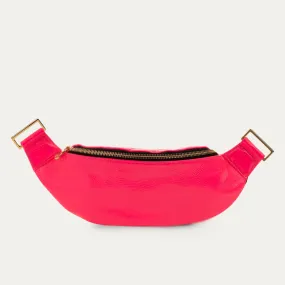 Fanny Pack   Crossbody Bag | Neon Pink Leather   Gold Hardware