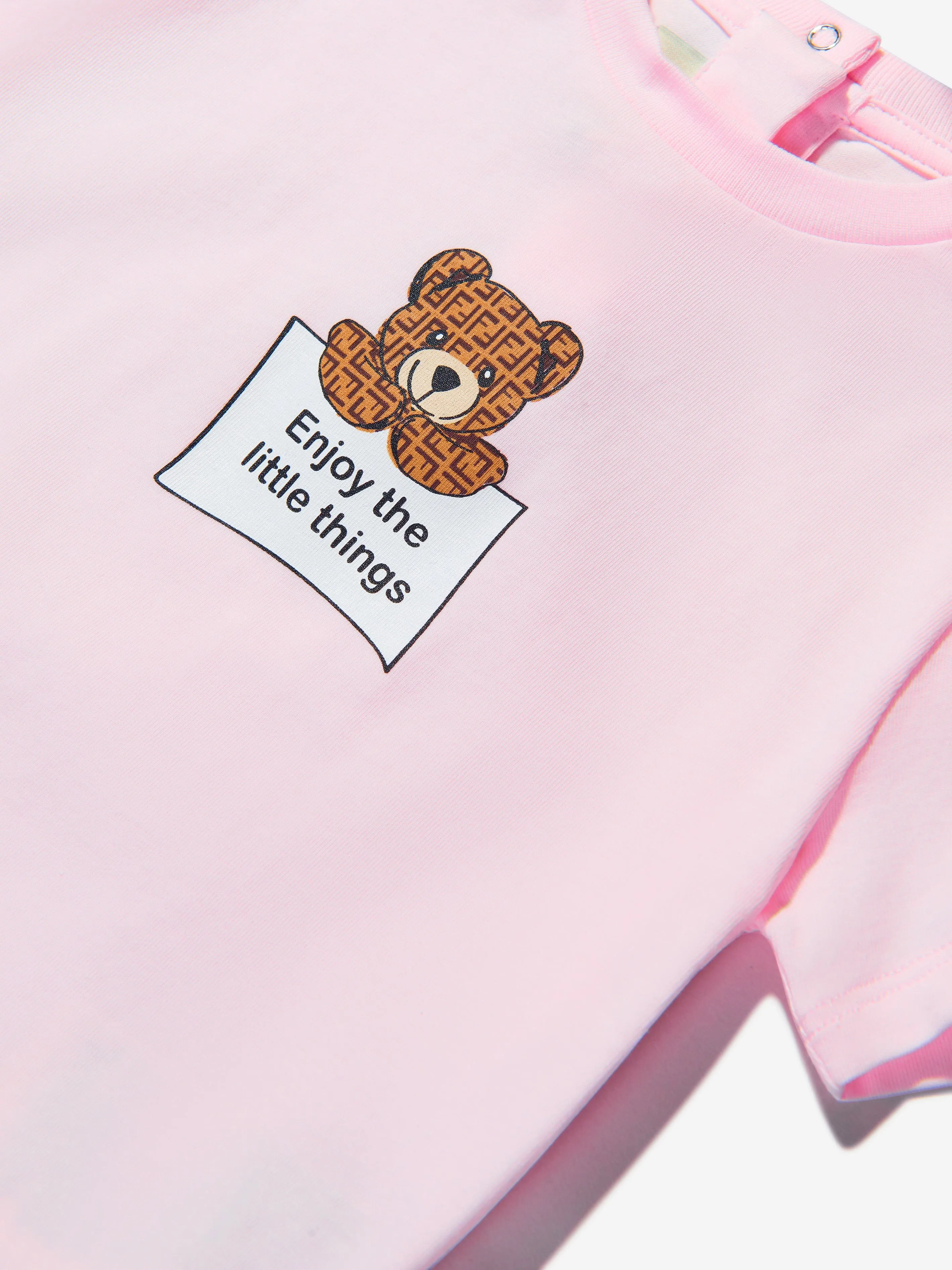 Fendi Baby Unisex Cotton Teddy Bear T-Shirt