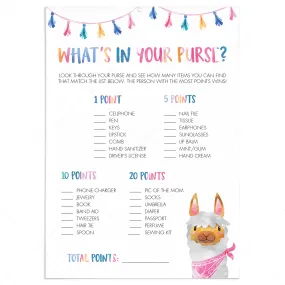 Fiesta Baby Shower Game What's In Your Purse Printable