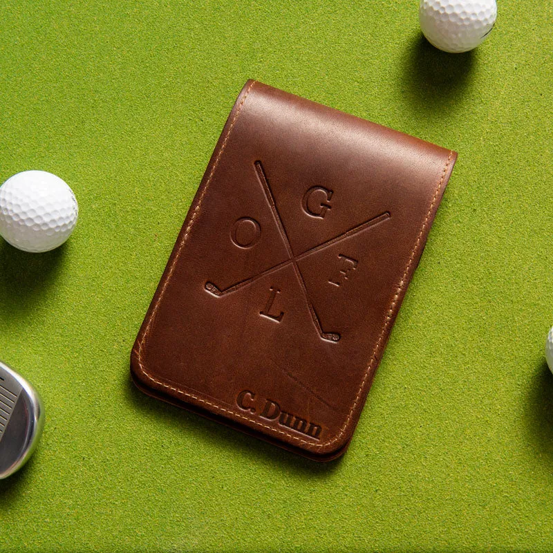 Fine Leather Golf Scorecard Holder Golf Logbook