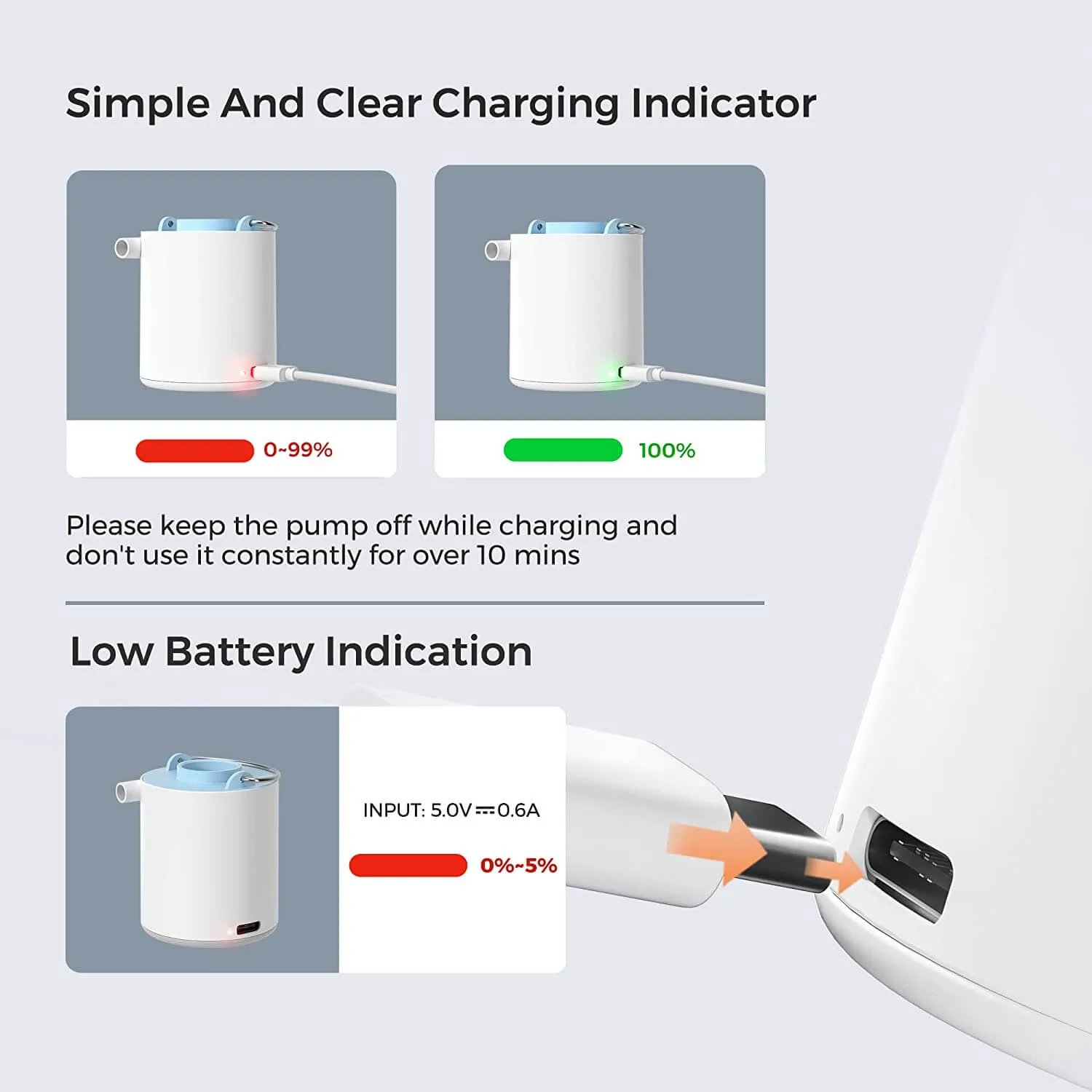 FLEXTAILGEAR TINY PUMP X 3 in 1 Rechargeable Mini Air Pump with Light