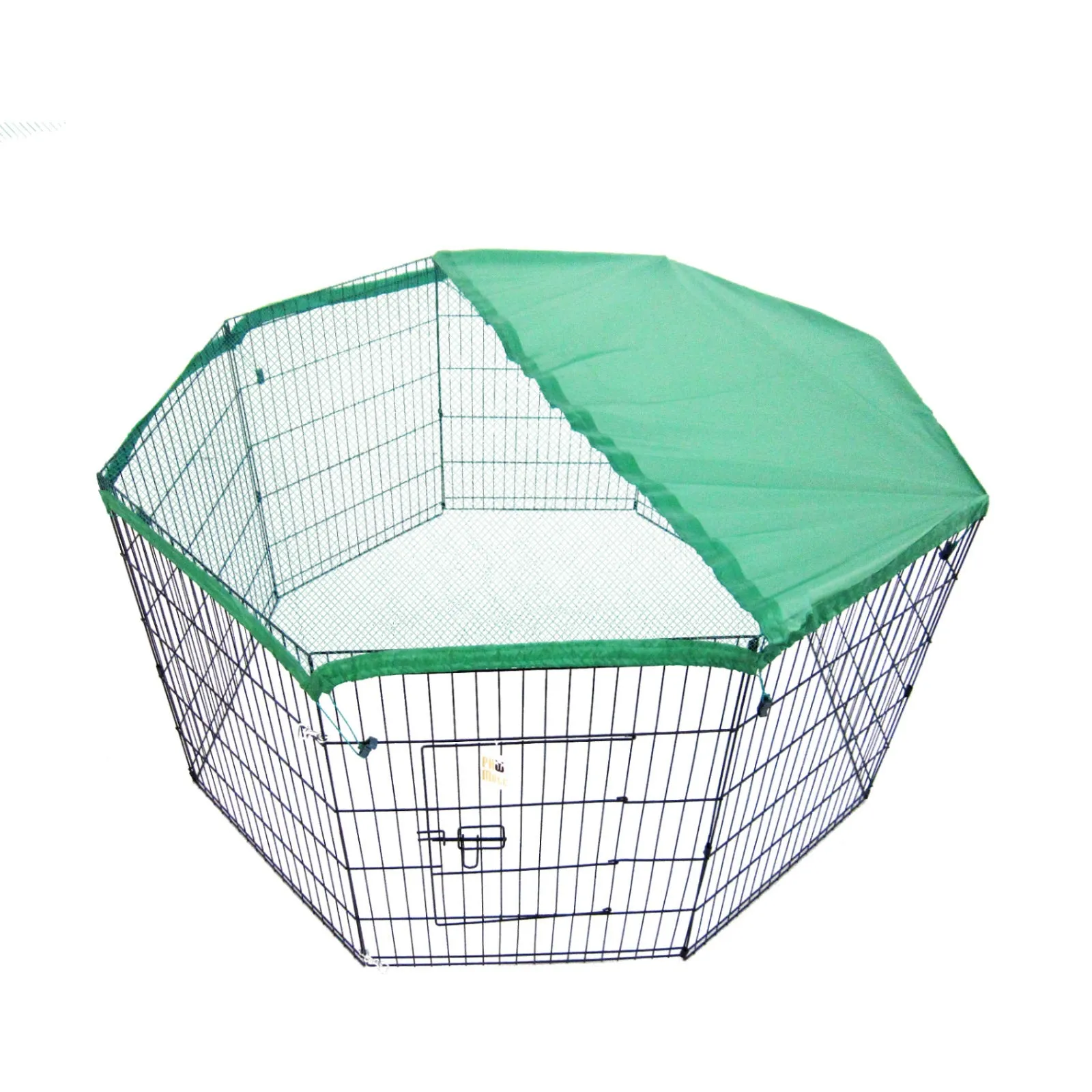 Foldable 8-Panel Pet Playpen with Cover, Steel Frame