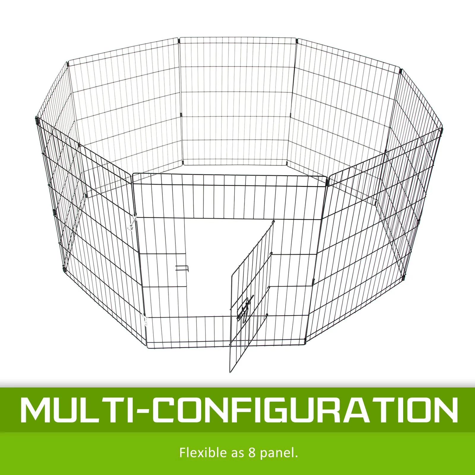 Foldable Pet Playpen 8 Panel, Steel, 30in with Cover