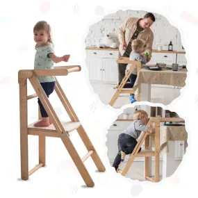 Foldable Step Stool for Toddlers - Kid Chair That Grows - Beige