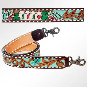 Gambler Print Leather Purse Strap