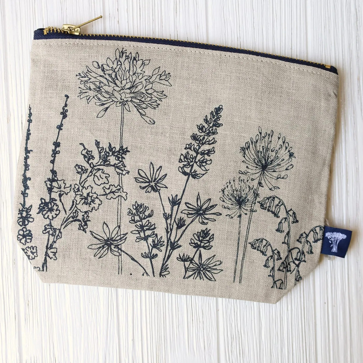 Garden Toiletry Bag ~ Natural Linen