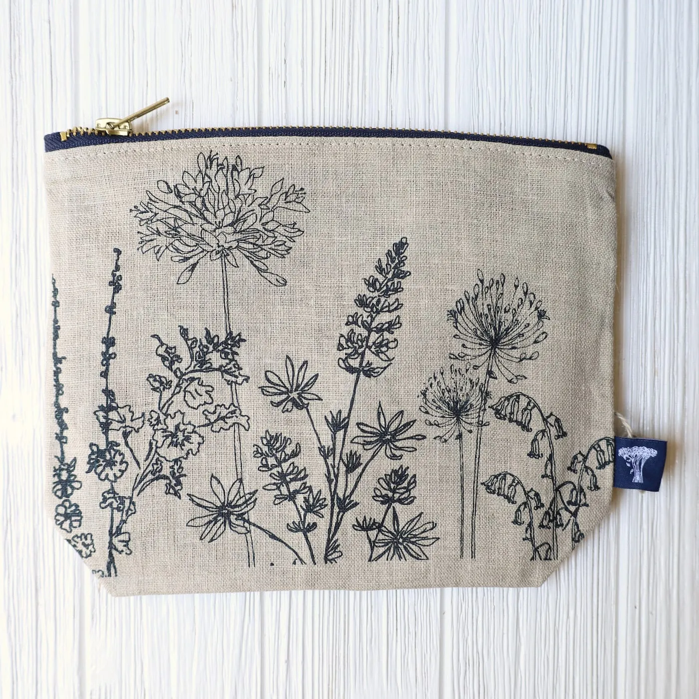 Garden Toiletry Bag ~ Natural Linen