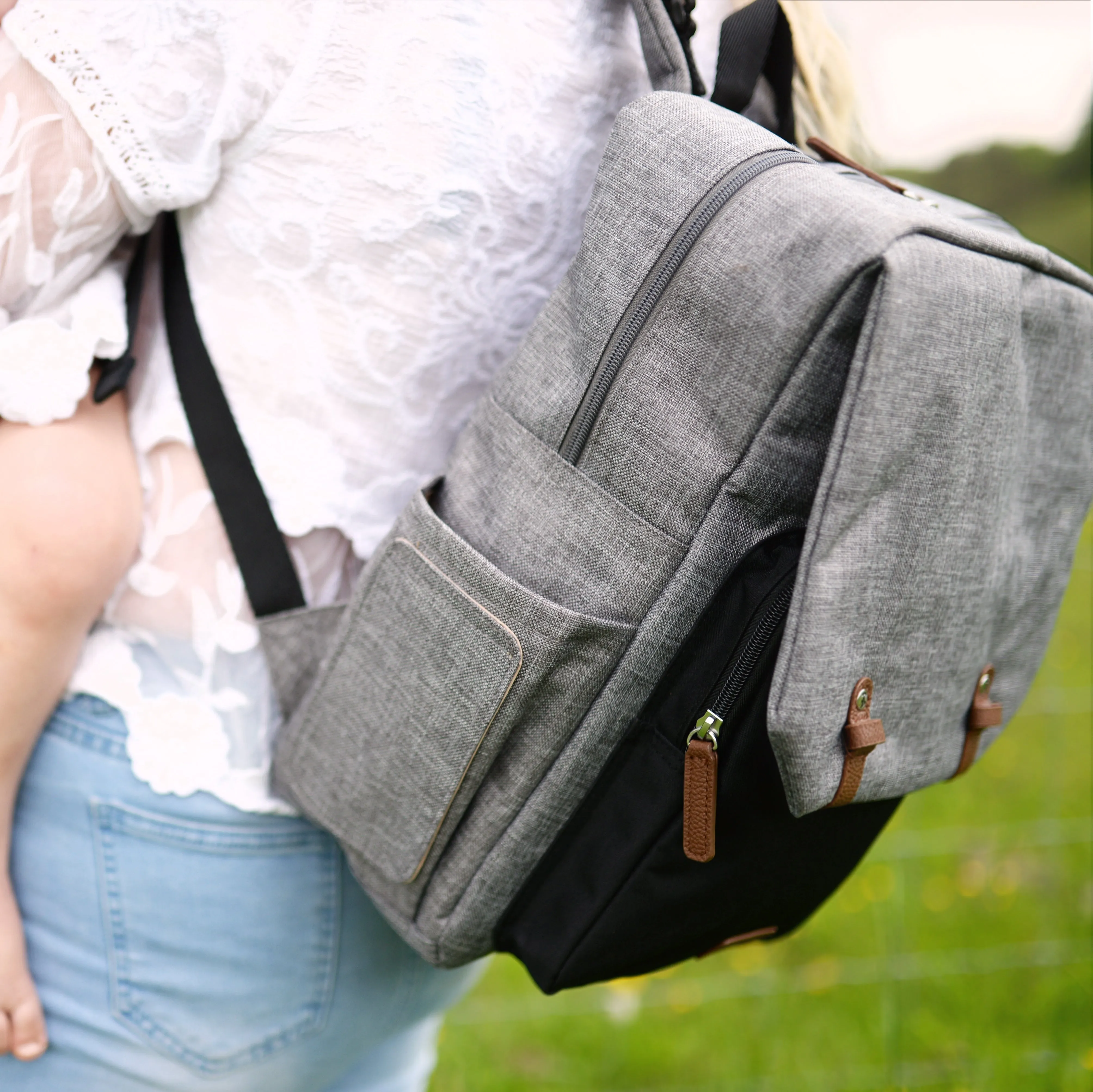 George Unisex Eco Changing Backpack Grey/Black