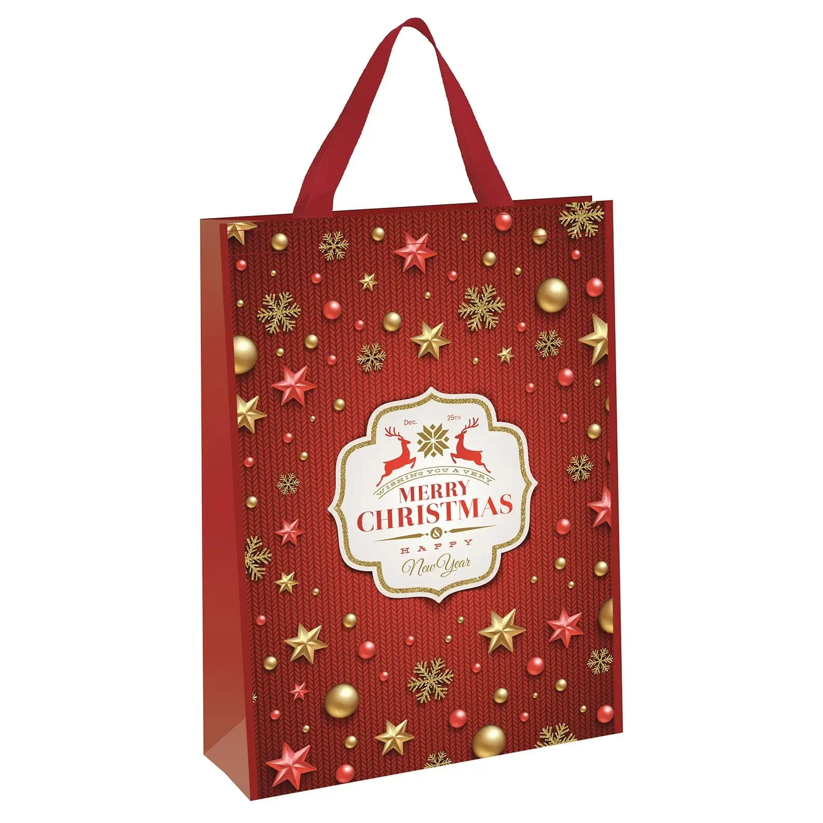 Giant Christmas Shopping Gift Bag Woven Design 50 x 70cm