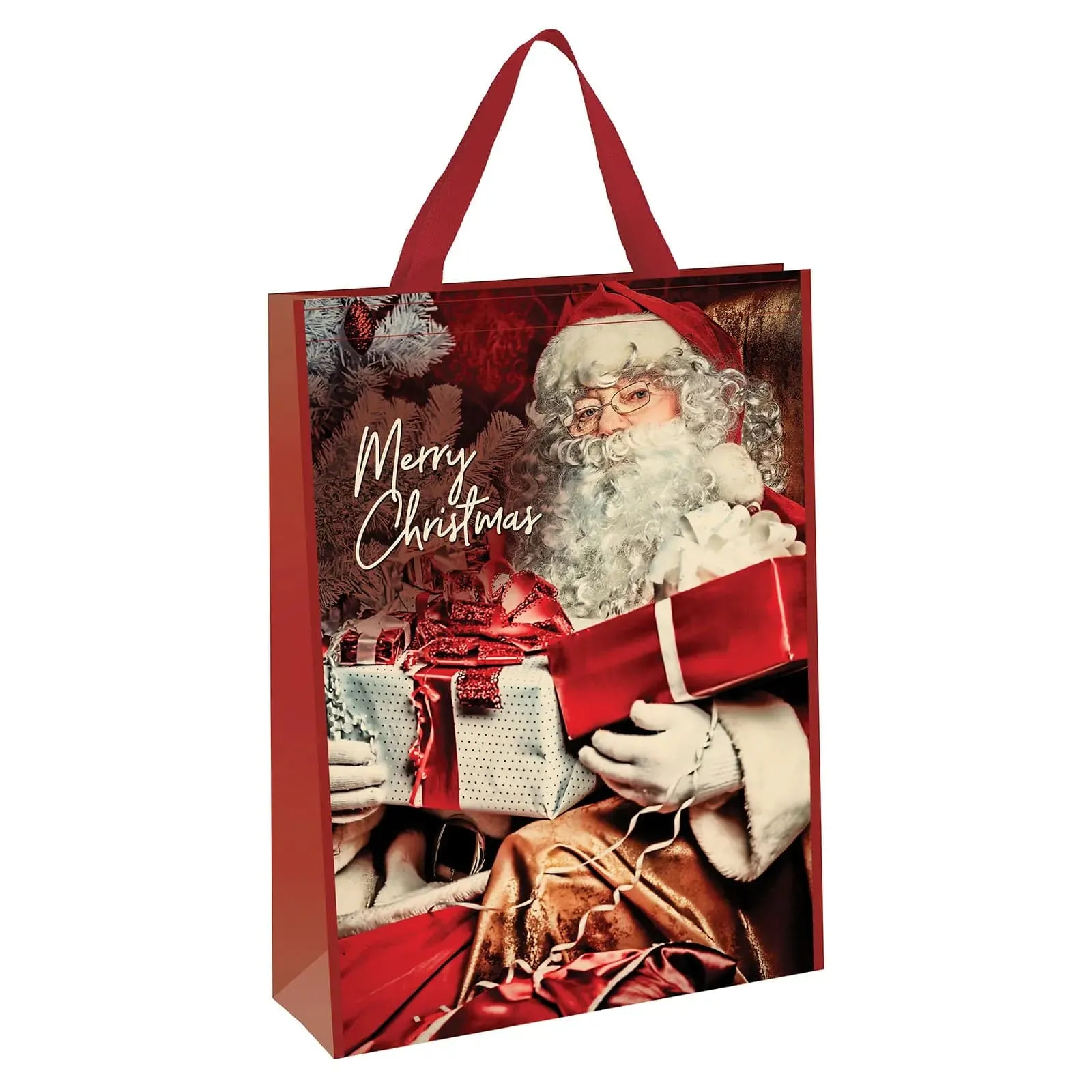 Giant Christmas Shopping Gift Bag Woven Design 50 x 70cm