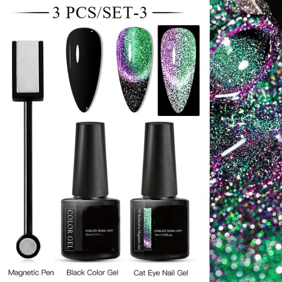 Glitter Cat Eye Magnetic Gel