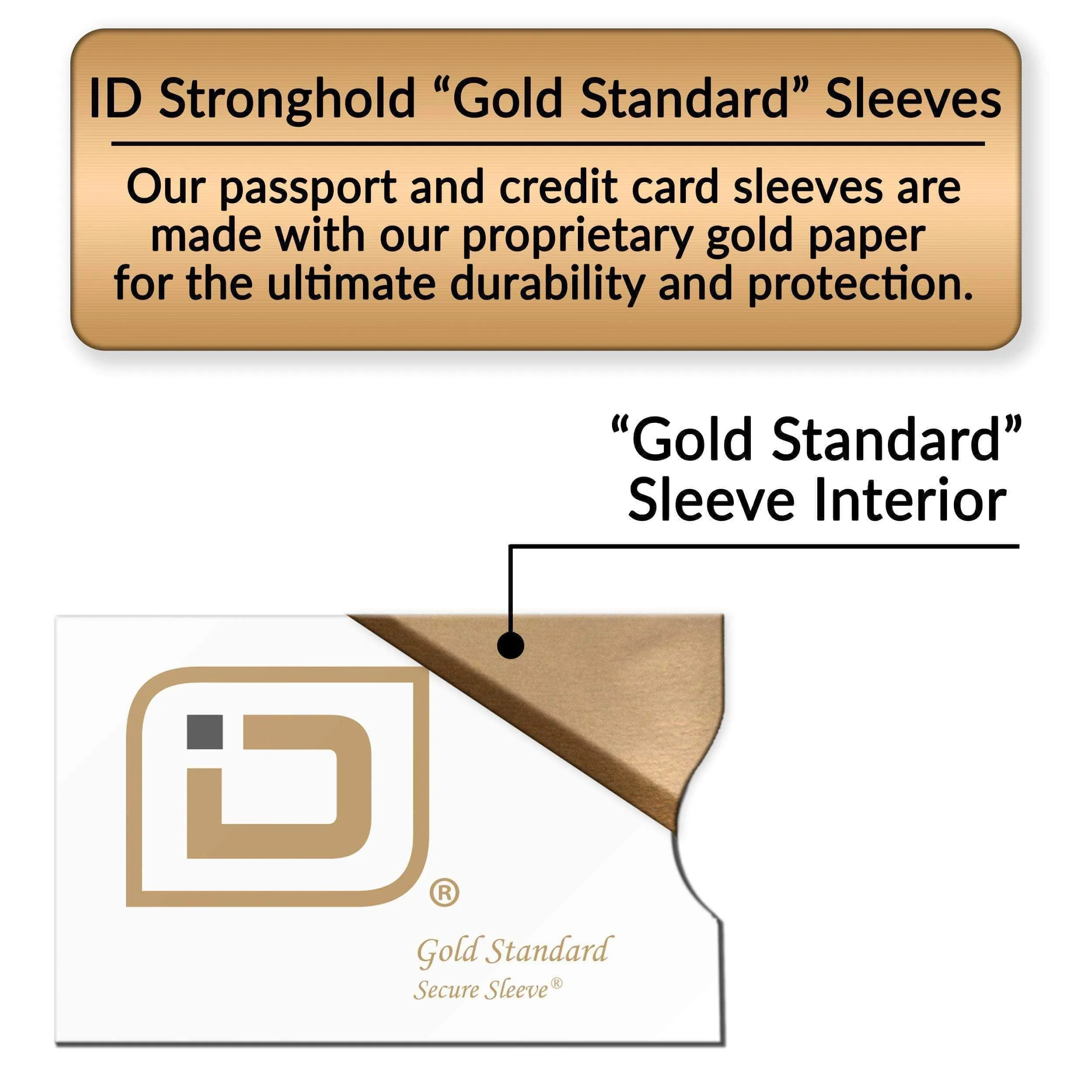 Gold Credit Card Sleeve Covers - 8 Pack