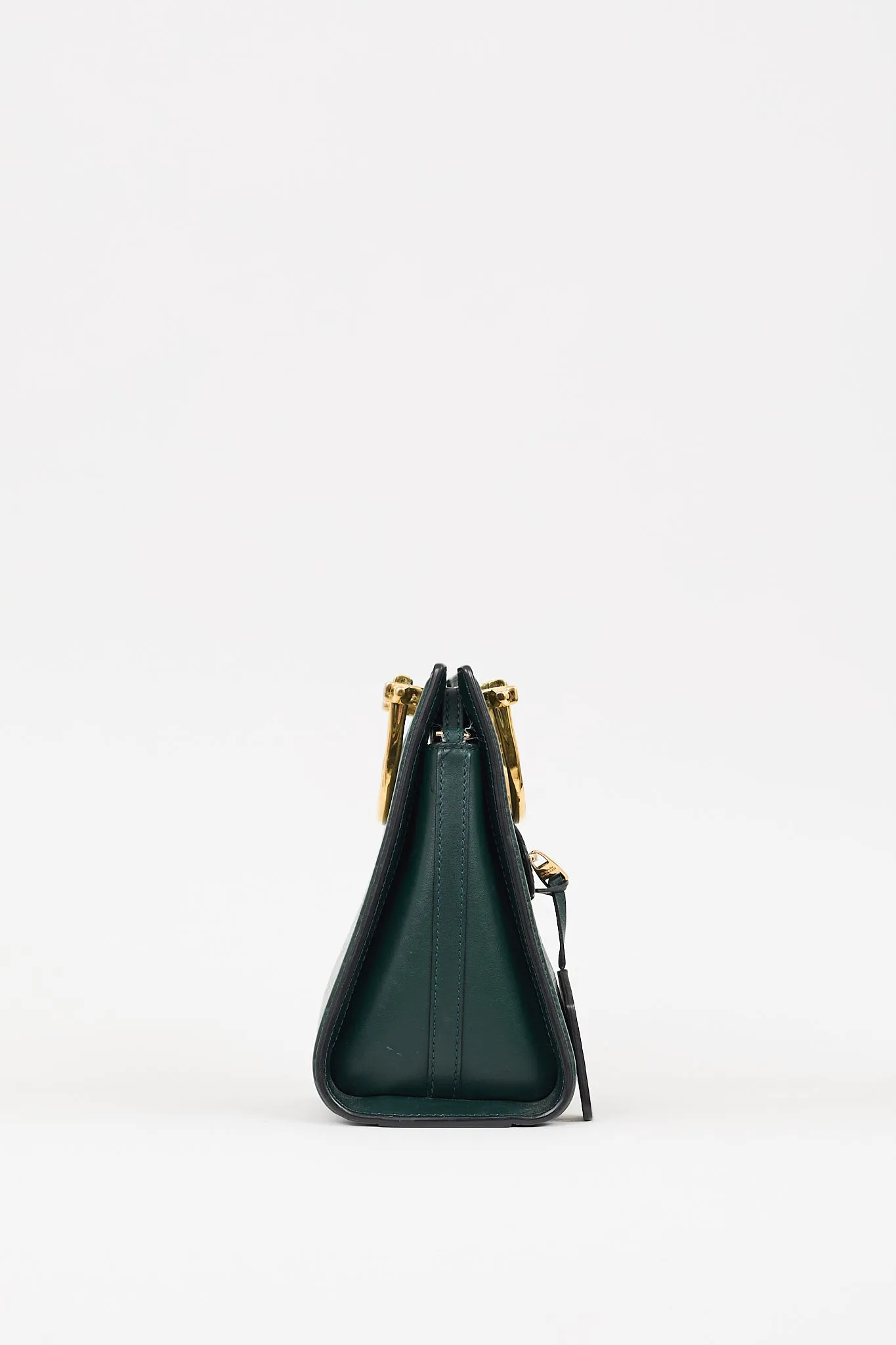 Green Embossed Leather The Short Story Bag