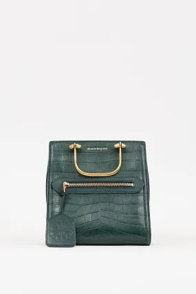 Green Embossed Leather The Short Story Bag