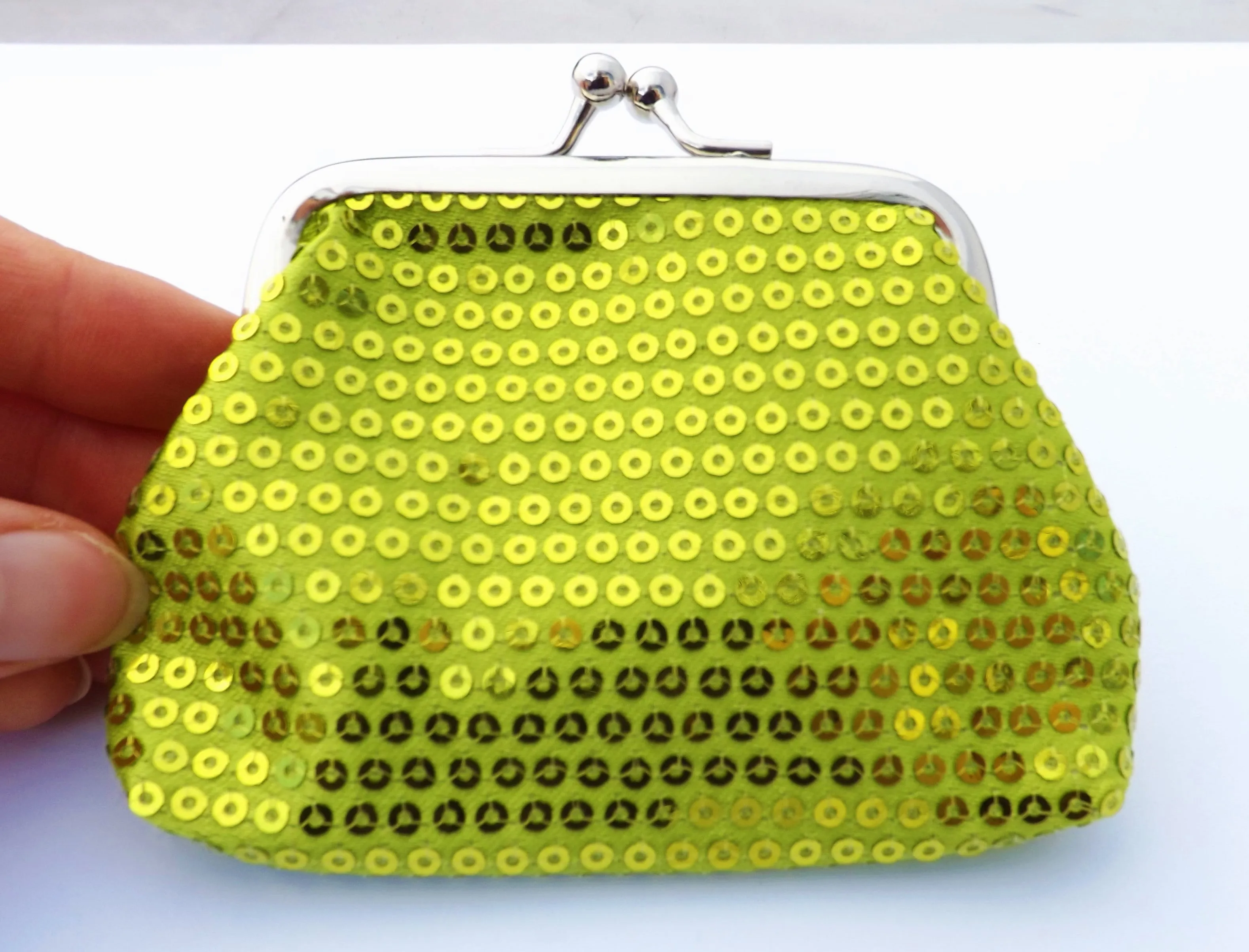 Green Sequin Vintage Coin Purse