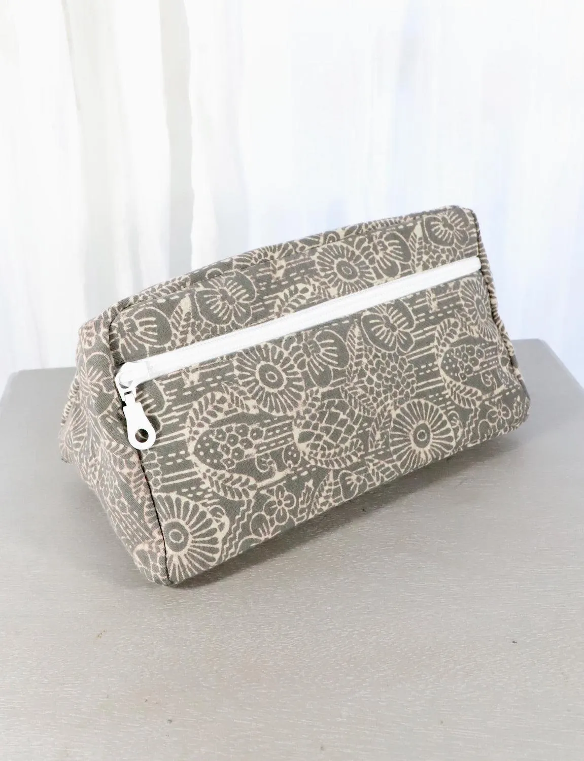 Grey Toiletry Bag- Triangles or Floral