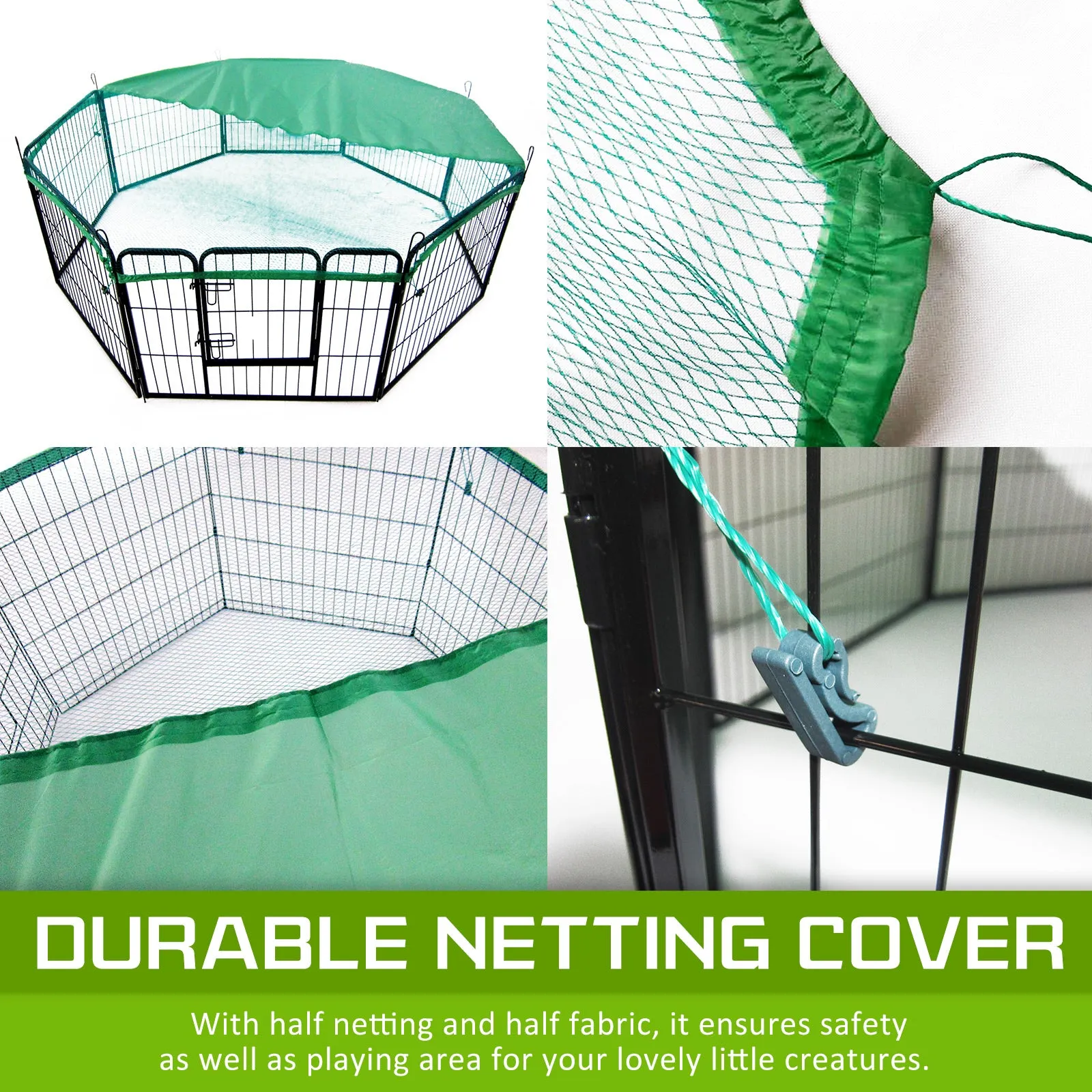 Heavy Duty Foldable Dog Playpen, 8 Panels, 32in with Cover