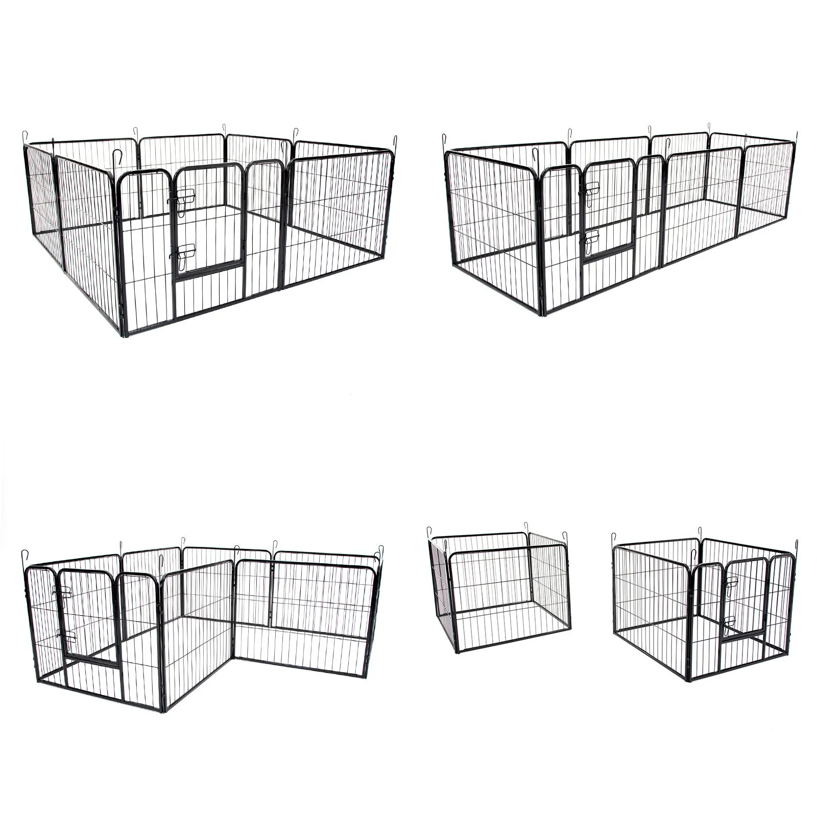 Heavy Duty Foldable Pet Playpen with Cover, Steel, 8 Panels - Paw Mate