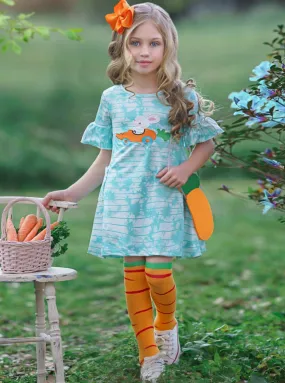 I CARROT Even Tie Dye Dress, Socks, And Purse Set