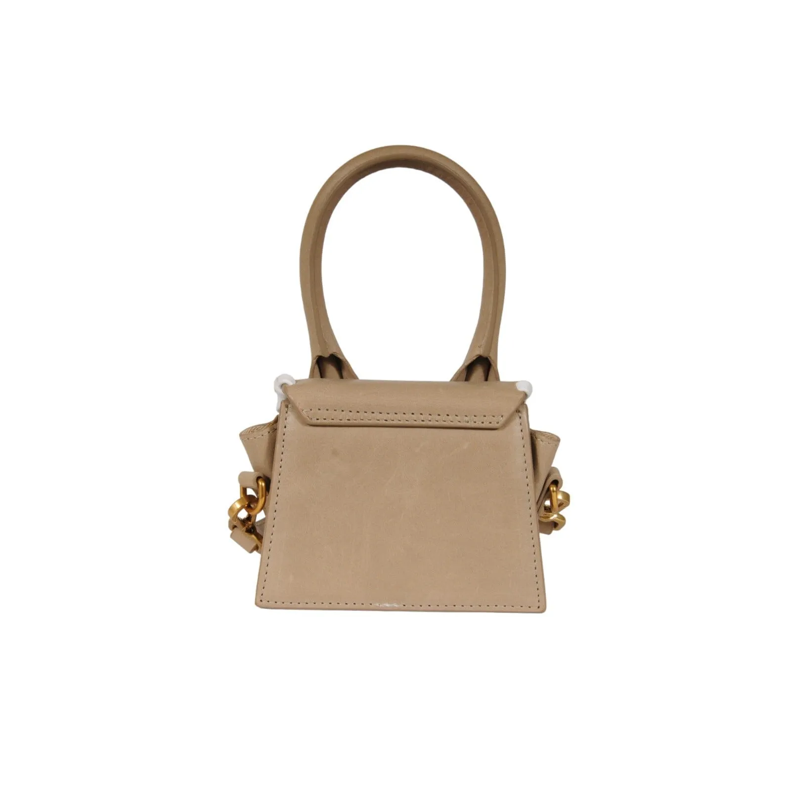 Jacquemus  Le Chiquito Mini Top Handle Crossbody Bag Tan Whit Whipstitch Leather