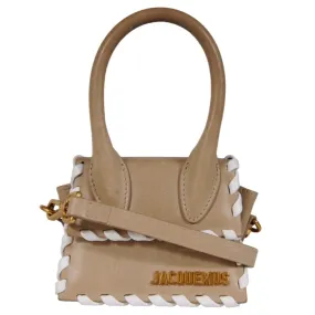 Jacquemus  Le Chiquito Mini Top Handle Crossbody Bag Tan Whit Whipstitch Leather