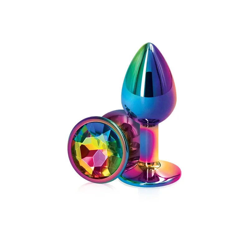 Jewelled Iridescent Metal Butt Plug (3 Piece)