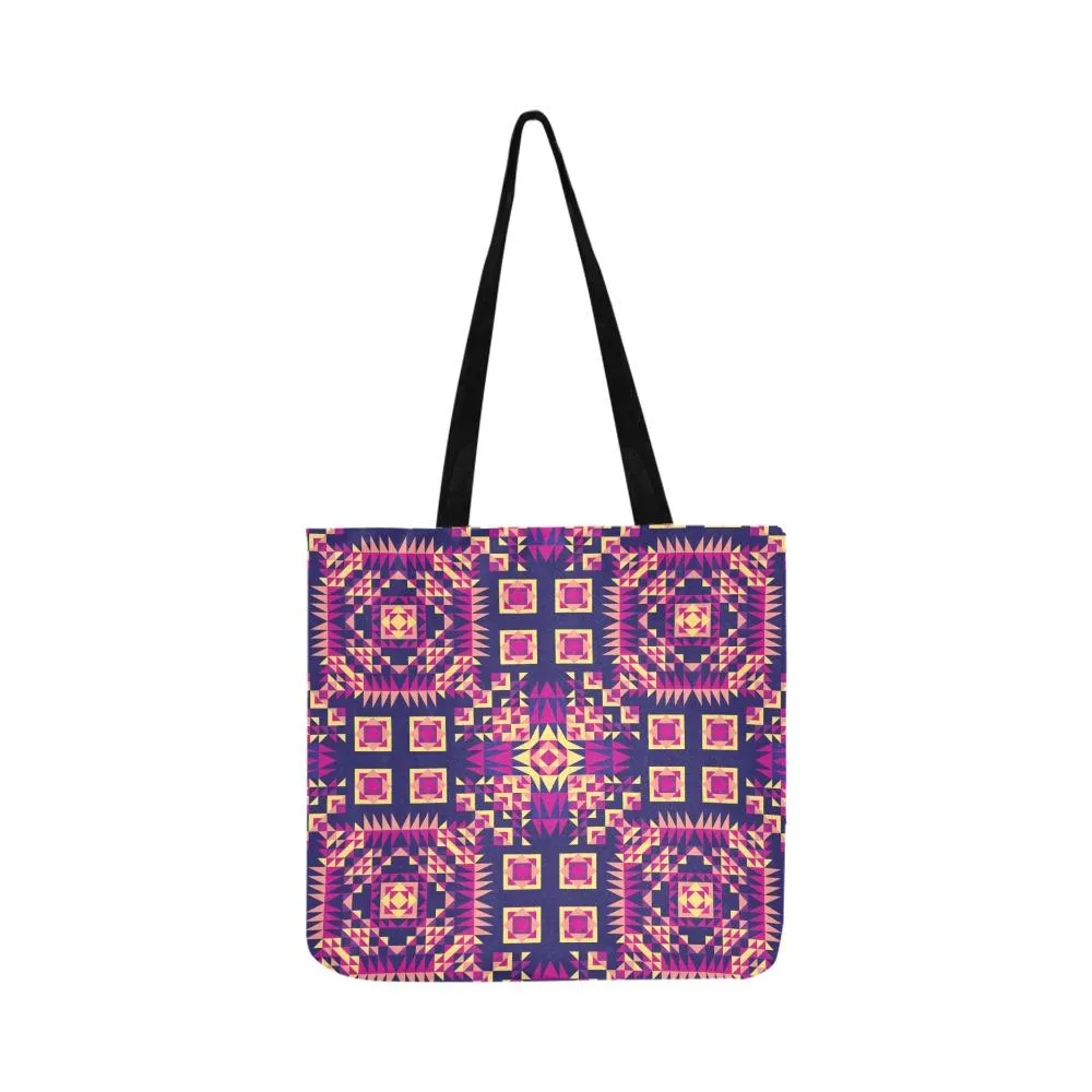 Kaleidoscope Bleu Reusable Shopping Bag (Two sides)