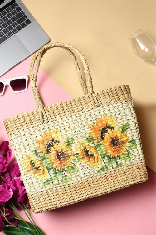 Kauna Grass Sunflower Shopping Basket