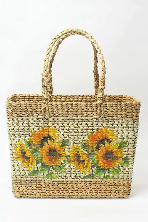 Kauna Grass Sunflower Shopping Basket