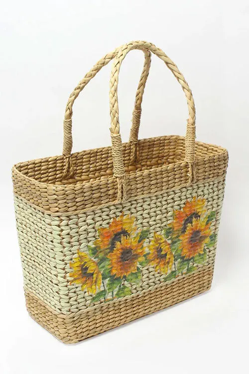 Kauna Grass Sunflower Shopping Basket