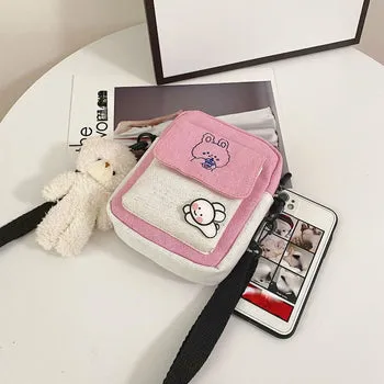 Kawaii Funny Bunny Canvas Side Bag - Kawaii Bag