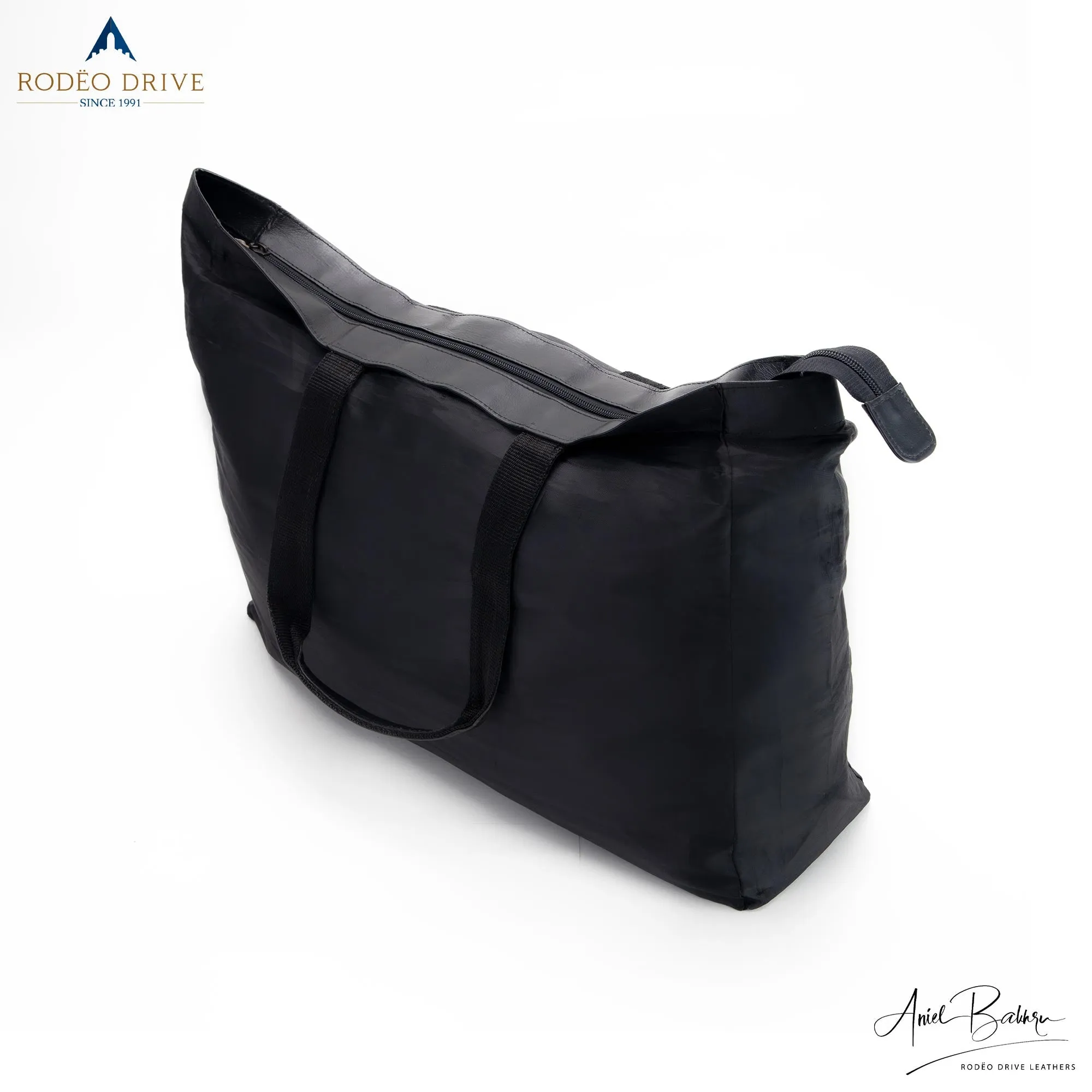 KELLY LEATHER CORDURA SHOPPING BAG