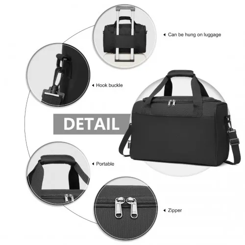 Kono Structured Travel Duffle Bag - Black | Stylish & Durable Travel Companion