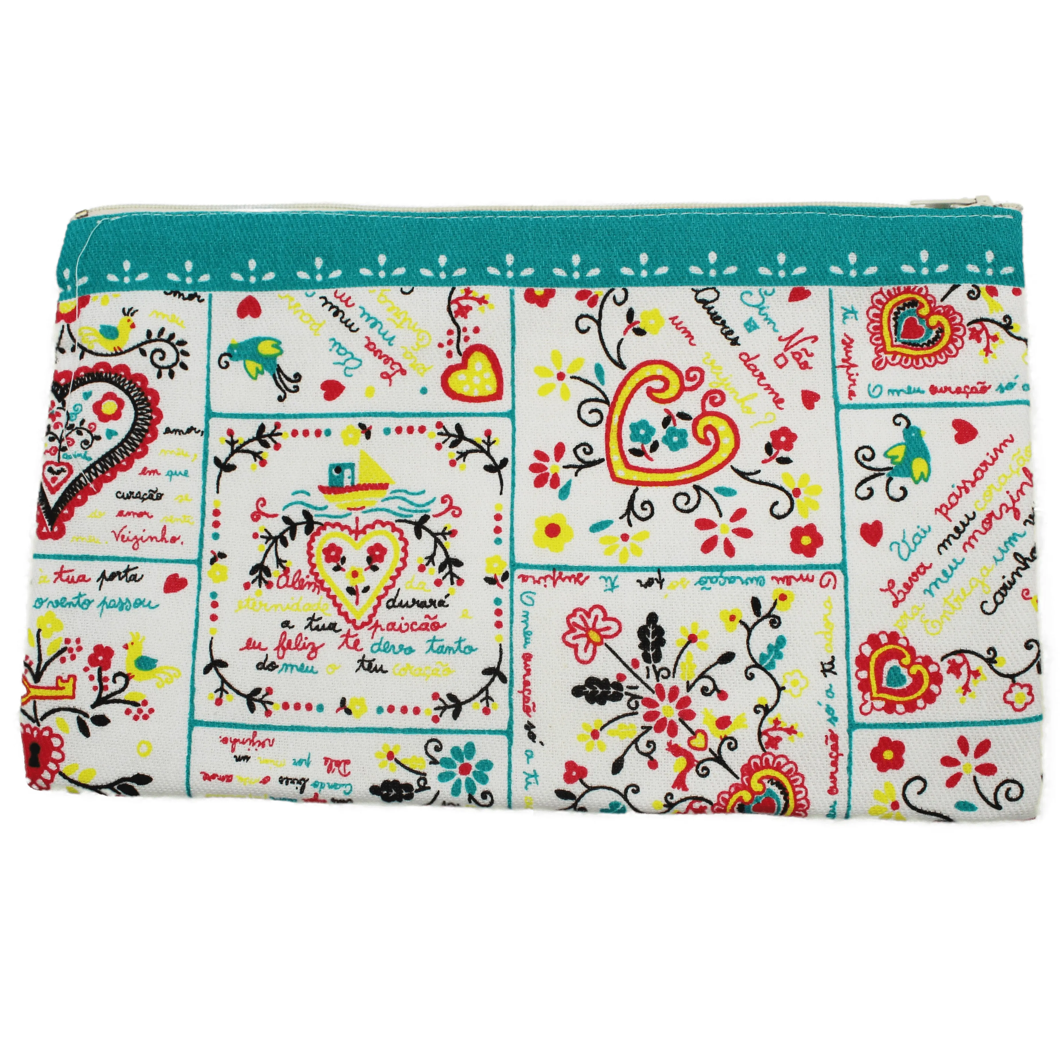 Large Colorerd Portuguese Sayings Cosmetic & Toiletry Bag