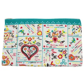 Large Colorerd Portuguese Sayings Cosmetic & Toiletry Bag